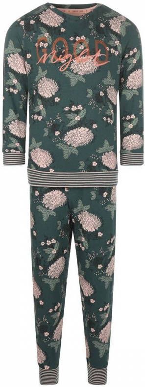 Charlie Choe pyjama met all over print donkergroen/roze