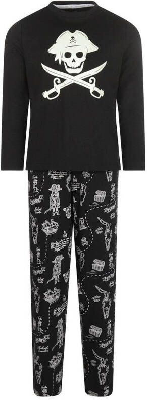 Charlie Choe pyjama Pirate Dreams met printopdruk zwart/wit