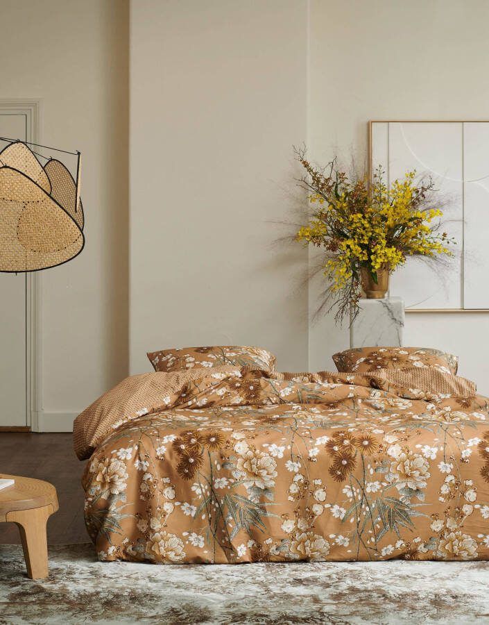 Essenza Charlize Dekbedovertrek Lits jumeaux(240x200/220 Cm + 2 Slopen) Katoen Satijn Cashew