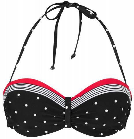 Lascana beugel bikinitop met stippen zwart/rood