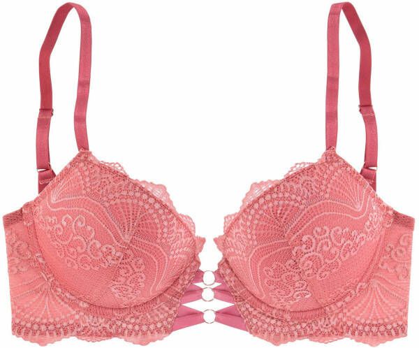 Lascana push up bh donkerroze