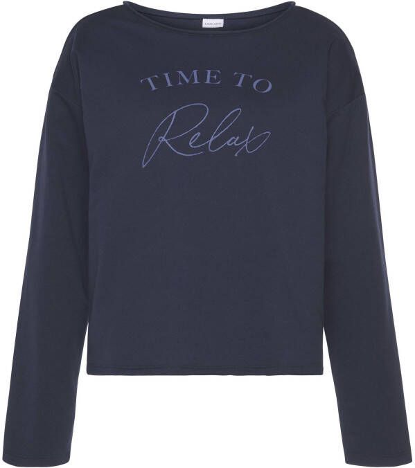 Lascana pyjamatop met printopdruk donkerblauw