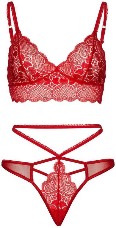 Leg Avenue kanten bralette met string rood
