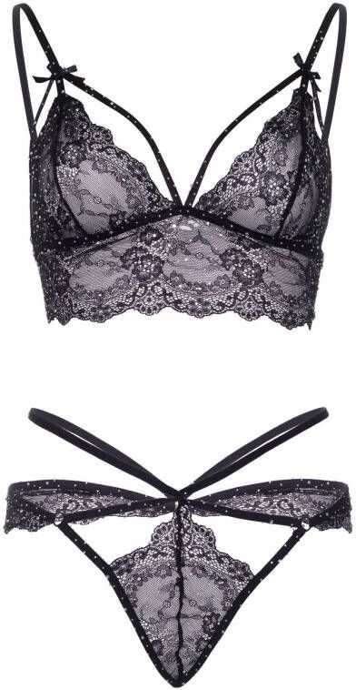 Leg Avenue kanten bralette met string zwart