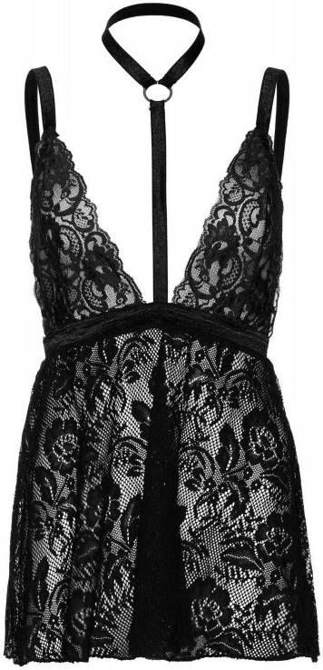 Leg Avenue kanten slipdress met string zwart