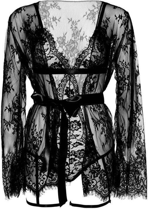 Leg Avenue kanten teddy met kimono zwart