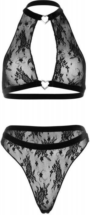 Leg Avenue kanten halterbh met string zwart