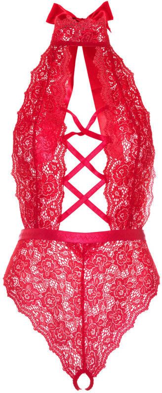 Leg Avenue +size kanten stringbody rood