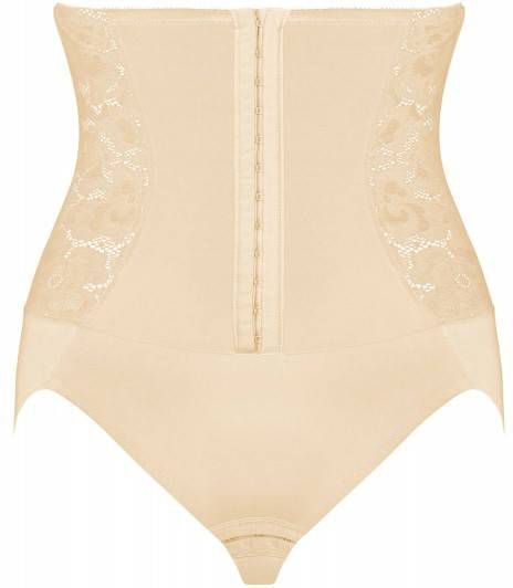 Maidenform Firm Foundations high waist corrigerende slip met kant lichtbeige