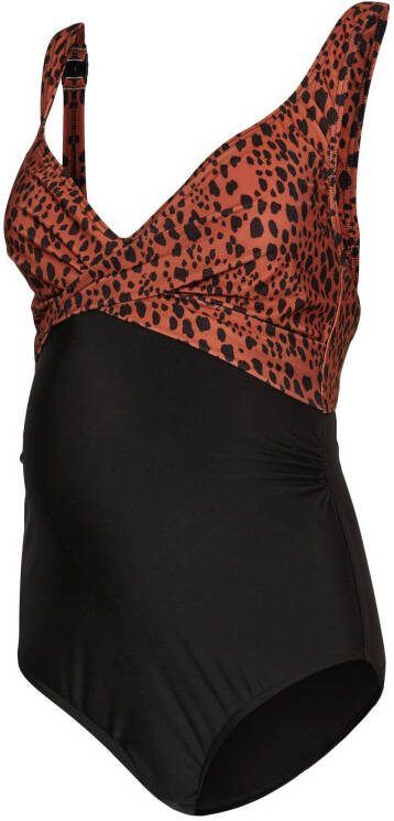 MAMALICIOUS zwangerschapsbadpak MLNEWMYNTHE zwart/rood
