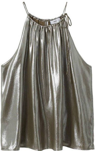 Mango Carry haltertop met plooidetail en metallic finish