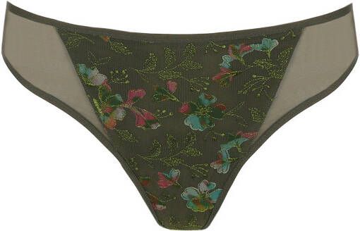 Marie Jo gebloemde string Joanna donkergroen