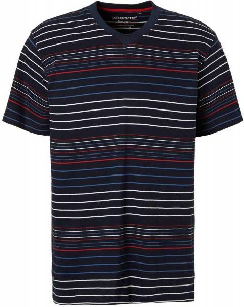Pastunette for men gestreepte pyjamatop marine/wit/rood