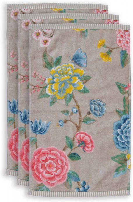 Pip Studio Good Evening Gastendoek 30 x 50 cm Khaki Set van 3