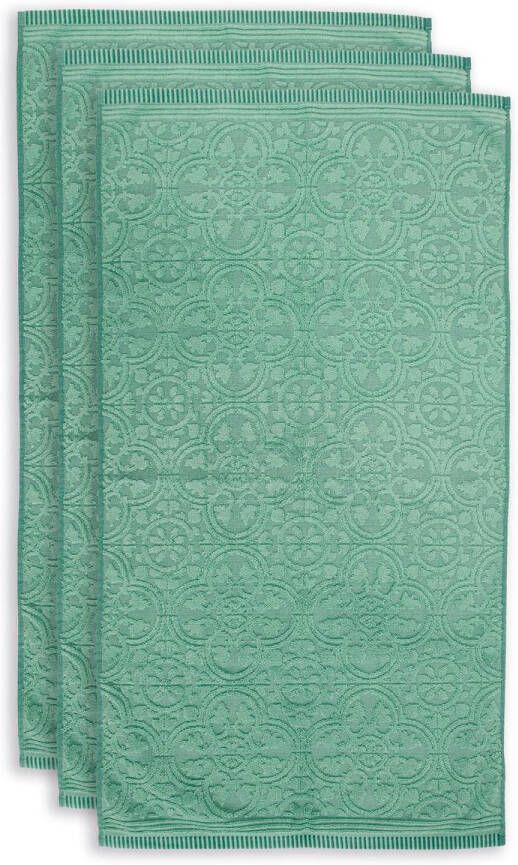 Pip Studio Tile de Pip Handdoek 55 x 100 cm Set van 3 Groen
