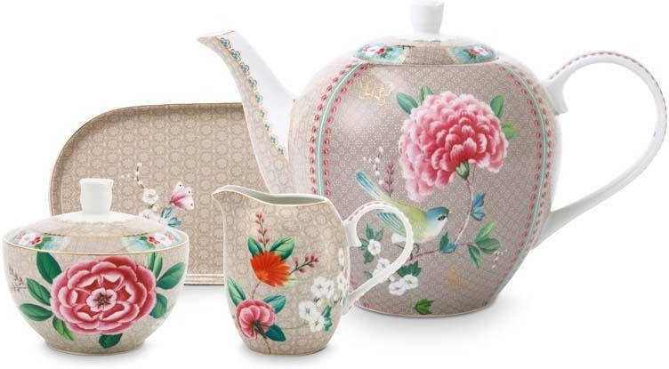 Pip Studio Blushing Birds Theeset 4 delig Khaki