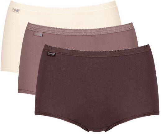 Sloggi Basic+ maxislip Maxi(set van 3)bruin/ecru