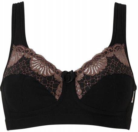 Vorm bh van bio katoen met elastaan, zwart